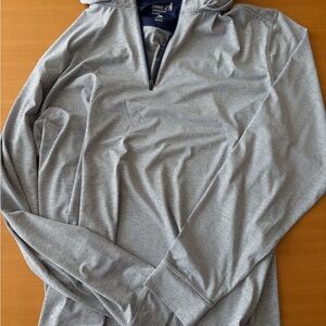johnnie-O Navy & White Striped Quarter-Zip Performance Pullover UPF 50